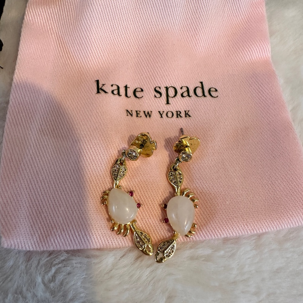 Kate Spade Rose Quartz Crab Earrings